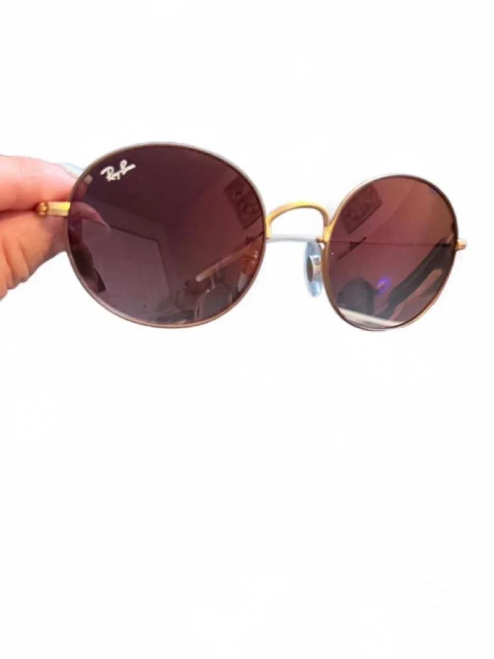 Ray-Ban Women’s Oval Round Gold Frame Summer Vacation Sunglasses